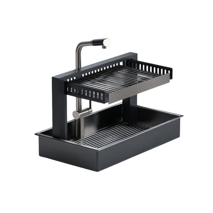 Hydro-Flow 2-Tier Dish Rack - 360° Auto-Drainage System