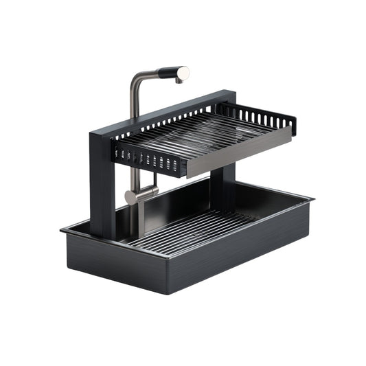 Hydro-Flow 2-Tier Dish Rack - 360° Auto-Drainage System