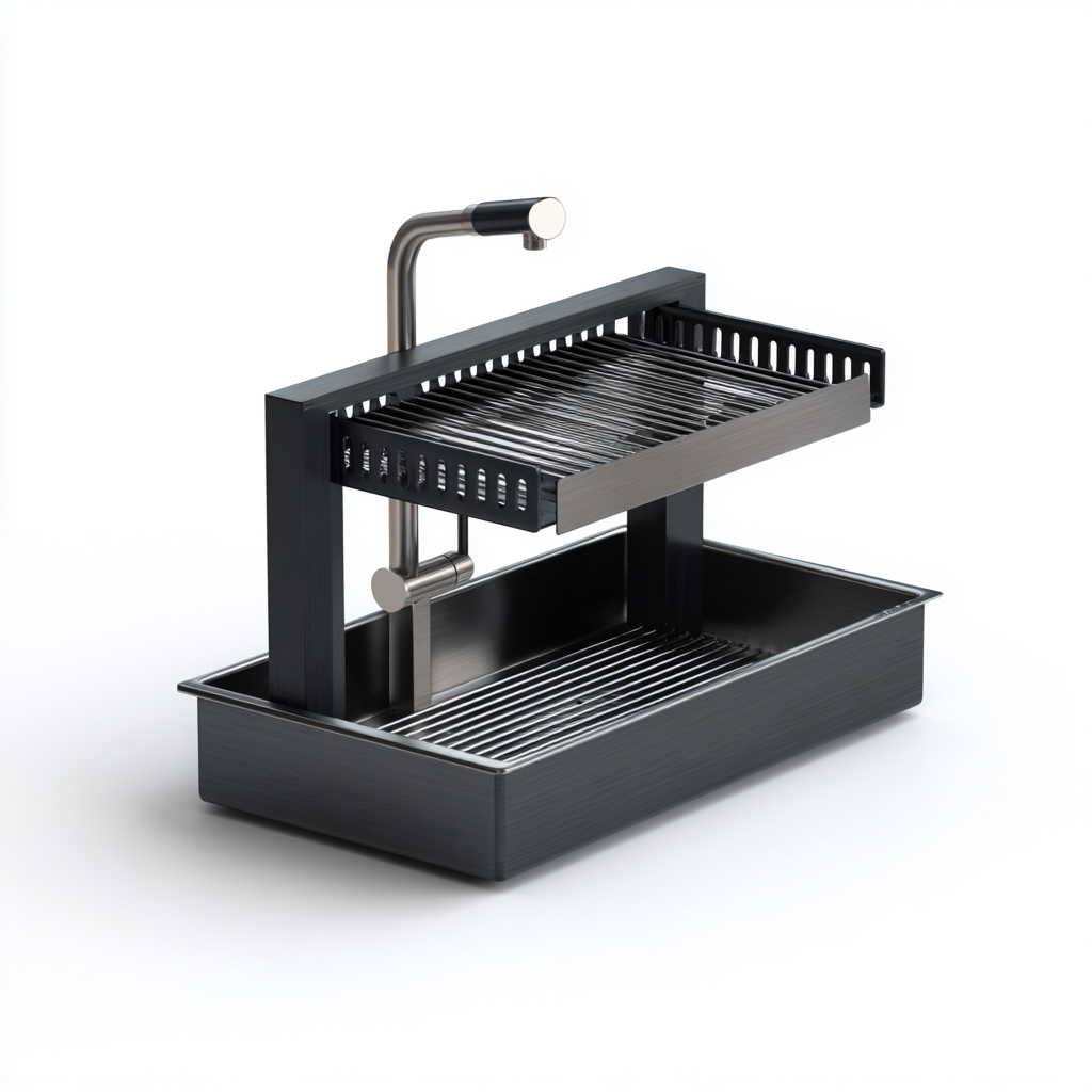 Hydro-Flow 2-Tier Dish Rack - 360° Auto-Drainage System