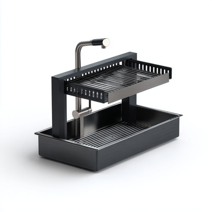 Hydro-Flow 2-Tier Dish Rack - 360° Auto-Drainage System